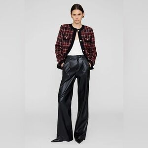 Anine Bing Carmen Recycled Leather Pant in Black SZ 0 / 30 NWT